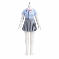 Tenue de poupée personnalisée style académie : Gilet tricoté, chemise et jupe plissée – Ensemble de costume JK pour accessoires de poupée BJD articulée