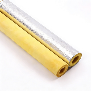 Materiales de aislamiento térmico personalizables, tubería de aislamiento de lana de vidrio ignífuga con revestimiento de papel de aluminio - Product Image 5