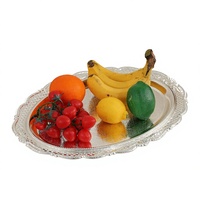 Plateau vintage argenté de style européen, sous-verres à café et à thé, assiettes de style palais, plats décoratifs, assiettes à dessert, fabriqué en Chine