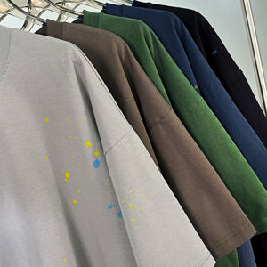 2025 Primavera Verano Nueva camiseta Spray-Mono lavado, 325GSM Color Splatter Vintage - Product Image 2