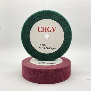 Roue à lamelles abrasive verte en nylon non tissé, <span class=keywords><strong>brosse</strong></span> à lamelles, tambour de polissage et de meulage, roue de polissage pour métaux - Product Image 2