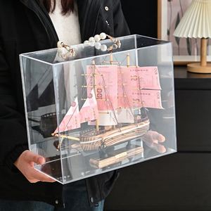 Boîte à fleurs en acrylique hautement transparente, boîte cadeau de fleurs de luxe faite à la main pour les fleuristes, emballages en gros pour l'art - Product Image 5