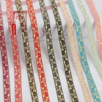 Cinta Jacquard Circular de 1 cm con Diseño de Flores Pequeñas, Cinta de Poliéster para Decoración de Ropa, Ventanas, Sombreros, Textiles para el Hogar