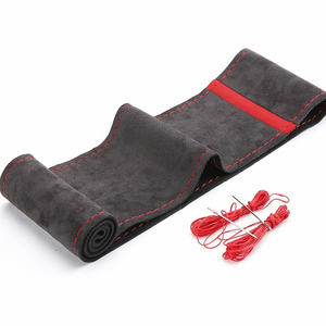 Housse de <span class=keywords><strong>volant</strong></span> en daim cousue main avec marqueur central, antidérapante, douce, respirante, de luxe, universelle pour voiture, 38 cm – Vente en gros usine - Product Image 4