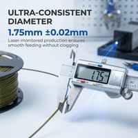 Filamen PETG High Impact 1.75mm Gulungan Rapi  Tidak Mudah Melengkung  Spool Plastik untuk Printer FDM Komponen Fungsional OEM HIJAU OLIVE