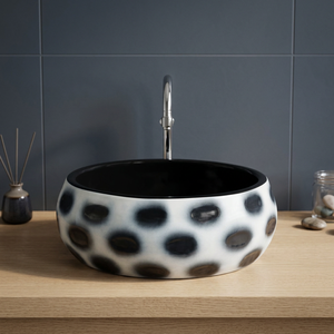 Articles sanitaires en céramique de qualité pour l'exportation Lavabo de table imprimé dans une nouvelle couleur et un nouveau design de l'Inde au meilleur prix - Product Image 1