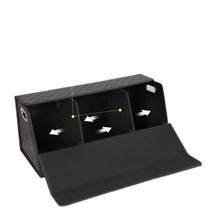 Scatola portaoggetti pieghevole di lusso per bagagliaio auto con grande capacità e design in pelle PU con chiusura inferiore, adattabile universalmente - Product Image 1