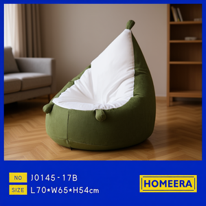 Divano Pouf Homeera a Forma di Goccia, Rivestimento in Tessuto, Seduta Morbida L70xW65xH54cm, Design Moderno, Un Posto - Product Image 2