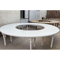 Table serpentine en acier inoxydable massif CZ210511-9 Tables à manger en forme de lune en acier inoxydable blanc pour la fête de mariage