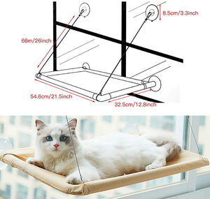 Lit-hamac d'intérieur en silicone à ventouse pour chat, peu encombrant, sécurité-premier siège pour chat monté <span class=keywords><strong>sur</strong></span> un perchoir de lit à fenêtre - Product Image 5