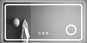 Hiện đại hình chữ nhật LED hiển thị Gương phòng tắm điều khiển cảm ứng đa chức năng chiếu sáng nhôm IP44 cho căn hộ biệt thự - Product Image 6