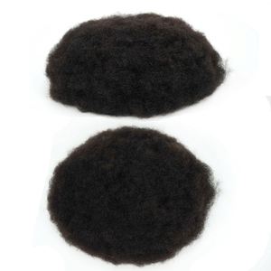 Système capillaire Mono Base Afro pour hommes noirs, 3 clips, lisse, ondulation Water Wave, toupet 100% cheveux indiens Remy, volume moyen, densité légère - Product Image 5
