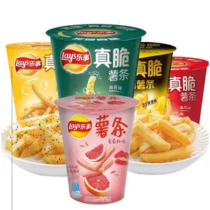 Großhandel asiatische Snacks Pommes Frites Kartoffel chip Snack True Crispy Fries Cup Pack 40g Original/Tomate/Nori Geschmack