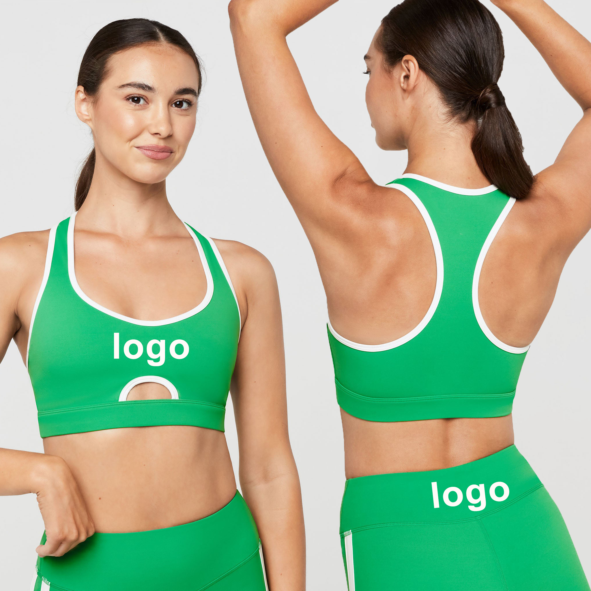 Women's Breathable Sports Bra Yoga Top Seamless New Contrast Colors Hollow Back Design for Running Fitness Plus Size Options