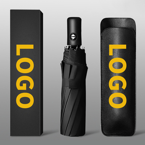 Phong cách hiện đại UV đen ba gấp hoàn toàn tự động sắt ống CN ô cho phụ nữ quảng cáo in du lịch sử dụng - Product Image 1