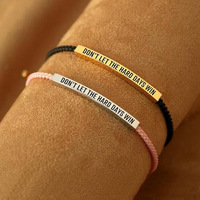 Pulsera de Tubo de Acero Inoxidable Colorida con Frase 'No Dejes que los Días Difíciles Ganen', Personalizable, Inspiradora, Regalos para Parejas