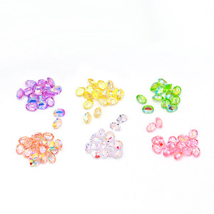 Strass pour nail art 5x7mm, ovales irisés à dos plat, décorations de nail art DIY scintillantes - Product Image 5
