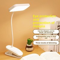 Lampe de bureau LED à clipser, protection des yeux, protection de la vision des enfants, rechargeable, commande tactile, CRI élevé 80-89, moderne et minimaliste