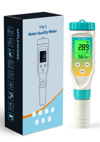 Détecteur de qualité de l'eau multiparamètres YAGO 7-en-1 PH TDS EC ORP Salinité FAC Testeur de température Mètre de test d'eau rechargeable