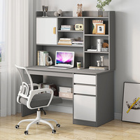 Bureau d'ordinateur portable durable pour le jeu avec tiroirs intégrés et étagère, design personnalisable blanc pour la maison, l'étude ou le bureau