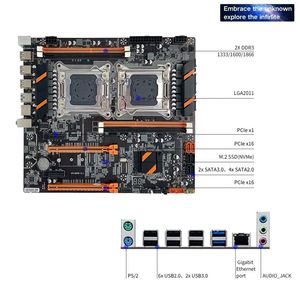Nueva placa base Dual X79 de escritorio compatible con Intel Xeon E5 Lga2011 Socket <span class=keywords><strong>DDR3</strong></span> ECC <span class=keywords><strong>Ram</strong></span> NVMe M2 SSD SATA3.0 X79 placa base de CPU Dual - Product Image 3