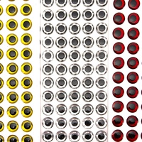 100 yeux de pêche holographiques 3D de 5 mm pour leurres, yeux de poisson artificiels, autocollants pour appâts artificiels DIY