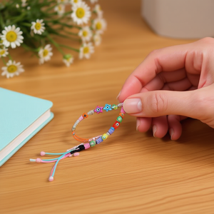 Bracciale a tubo con perline, regolabile, colorato, gioiello alla moda, regalo per donne e ragazze - Product Image 3