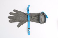 Gants en maille résistants aux coupures avec protection pour le bras et la main de 15 cm de long, protection pour les mains et les bras, sangle en plastique