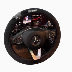 Housse de <span class=keywords><strong>volant</strong></span> de voiture OLIVER, douce et confortable, en peluche courte, en soie glacée, antidérapante, protection toutes saisons, polyvalente - Product Image 5