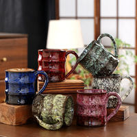 Meilleure vente transfrontalière : Tasse à café en céramique de style américain, design vintage de luxe léger, glaçure effet four, motif nœud de bambou