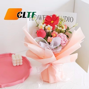 Flores artificiales hechas a mano, lirio, conejo, corazón, amor, rosa, tulipán, ramo de flores de ganchillo, regalo del Día de la madre de San Valentín - Product Image 2