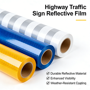 Film réfléchissant routier <span class=keywords><strong>anti</strong></span>-âge et <span class=keywords><strong>anti</strong></span>-ultraviolet haute résistance à réponse rapide 24h/24, film pour signalisation routière, film prismatique - Product Image 1