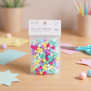 Pompon Ilan Bolita 1Cm Colore Macaron 100 Pezzi per Decorazioni Artigianali - Product Image 2