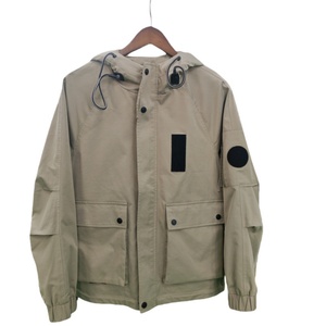 Veste tactique à capuche Techwear pour homme 2025 - Beige, surdimensionnée, utilitaire, cargo, streetwear, imperméable, vêtements d'extérieur - Product Image 1