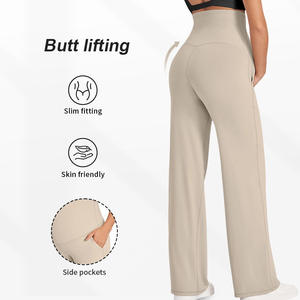 King Mcgreen Star automne <span class=keywords><strong>hiver</strong></span> pantalon de maternité jambe large ample droite taille élastique ventre long pantalon pour enceinte - Product Image 4