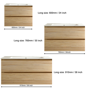 <span class=keywords><strong>Mobile</strong></span> <span class=keywords><strong>Bagno</strong></span> Sospeso Moderno con Maniglia Nascosta in Legno 600mm, Unità Vanity da 30 e 36 Pollici con Lavabo - Product Image 6