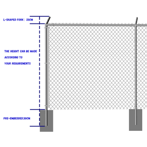 Clôture de ferme SRX économique en treillis galvanisé de 6 <span class=keywords><strong>pieds</strong></span> avec fil barbelé <span class=keywords><strong>sur</strong></span> le dessus - Product Image 3