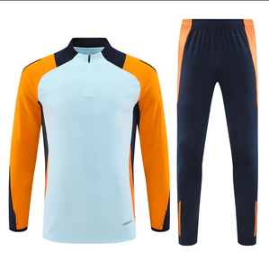 Top madrids bóng đá chuyên nghiệp đào tạo Bộ cho người lớn 2425 Paris mùa đông mặc dài tay áo nửa dây kéo Tên Logo - Product Image 5