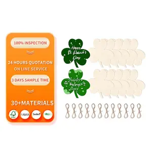 DIY Shamrock Wooden Ornaments Unfinished Wood Shamrock Clover Ornaments To Paint Hanging Embellishments For Party Home Decor