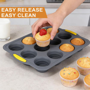 Disposable 12-cavity Cake <b>Baking</b> Pan Food Grade <b>Silicone</b> Muffin Cup Mold Rectangular Pudding Jelly Mold Bubble Shape Tools - Product Image 4