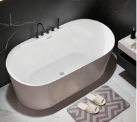 Baignoire autoportante en acrylique, design moderne, baignoire blanche autoportante, baignoire à remous