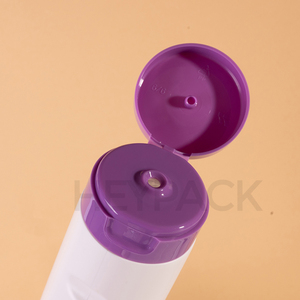 Vente en gros de bouteille de shampooing à presser en surface givrée HDPE de couleur bleue contenant de crème de lotion pour le corps avec capuchon à rabat - Product Image 3