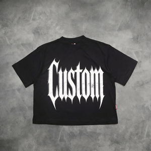 Camiseta recortada de gran tamaño con productos vintage al por mayor, ropa cuadrada con hombros caídos y logotipo personalizado, camisetas de talla grande para mujer al por mayor - Product Image 2