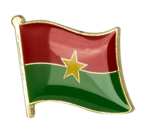 Vente en gros de épingles de drapeau national du Burkina Faso en émail doux Patriot en métal imprimé