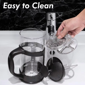 Vente en gros de presse à café en verre borosilicate portable avec piston, logo personnalisé, 12/20/27 oz - Product Image 4