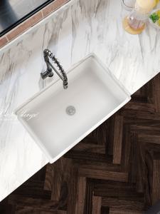 Buterfleoge Évier de <span class=keywords><strong>cuisine</strong></span> moderne 24 pouces à tablier, cuve unique, monotrou, sans robinet, installation sur plan, pour lavage de légumes - Product Image 3