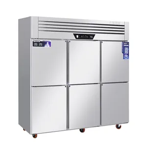 Kommerzieller Restaurantkühlschrank mit 6 Türen vertikaler Gefrierschrank Kühlschrank und Gefrierschrank Kältetechnik