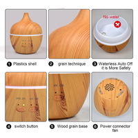 Diffuser Ultrasonik Kayu Elektrik untuk Speaker, Pelembap Aromaterapi Kabut Dingin, Lampu Malam LED 7 Warna Berubah untuk Rumah
