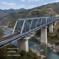 Pont ferroviaire en structure d'acier préfabriquée, cadre en acier pour viaduc, projet de construction d'ouvrages de génie civil