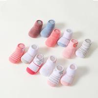 Chaussettes d'été mignonnes sportives pour bébé, respirantes, antibactériennes, éponge, cheville haute, antidérapantes, tricotées, couleurs mélangées